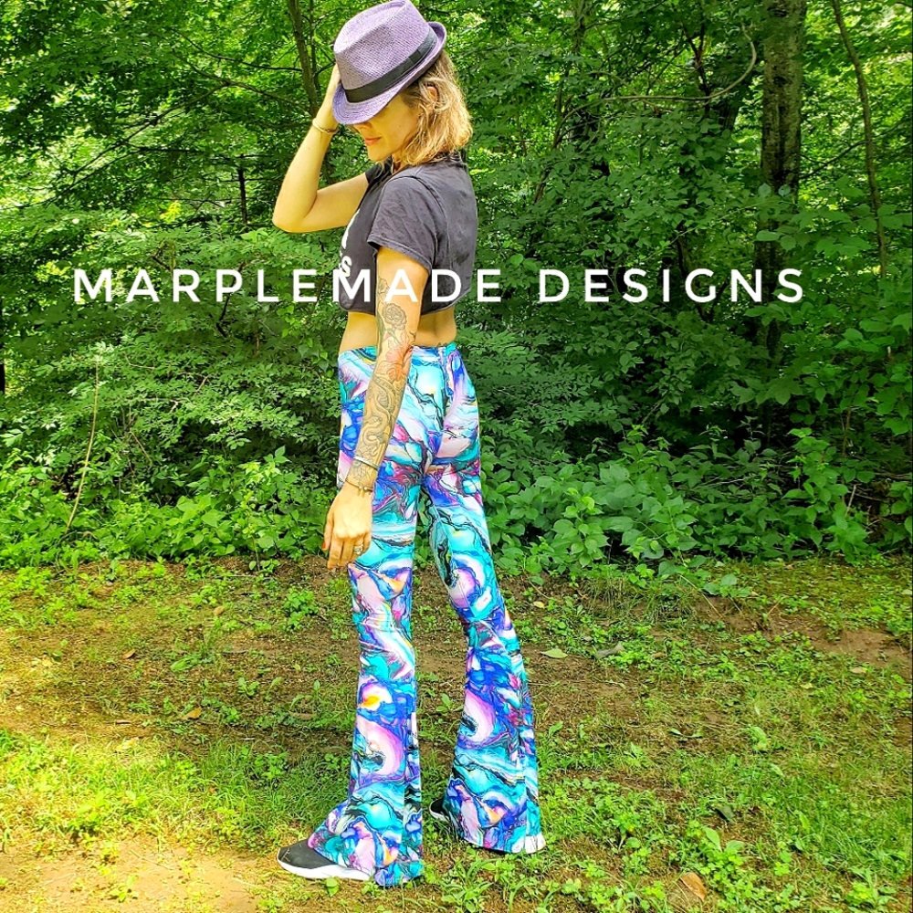 NWT* Xs/ X Long 24x35 flares💜 MarpleMade Designs  super soft yoga, low rise, - Picture 6 of 16